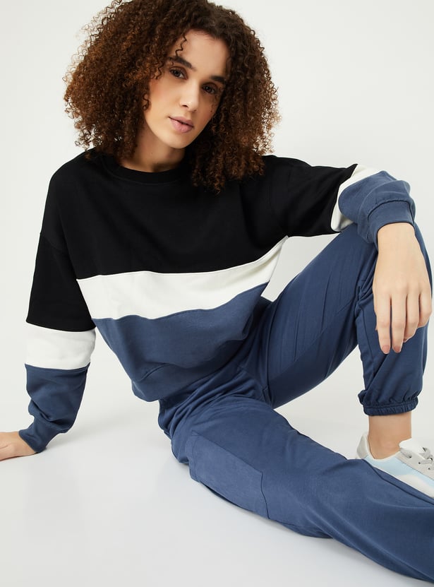 Women Colourblocked Athleisure Sweatshirt