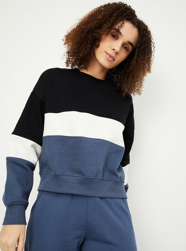 Women Colourblocked Athleisure Sweatshirt