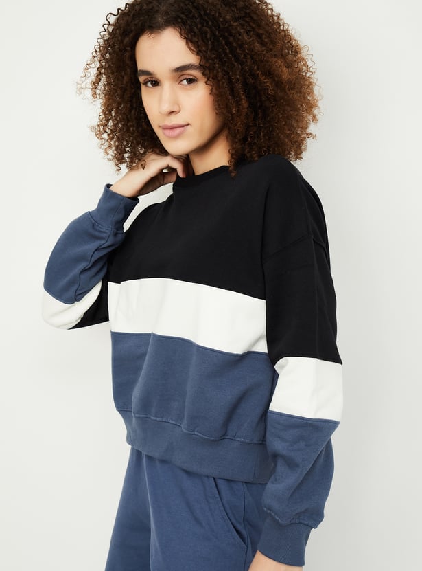 Women Colourblocked Athleisure Sweatshirt