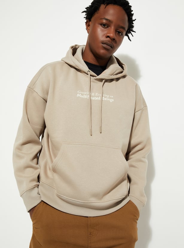 URB_N Men Printed Oversized Hooded Sweatshirt