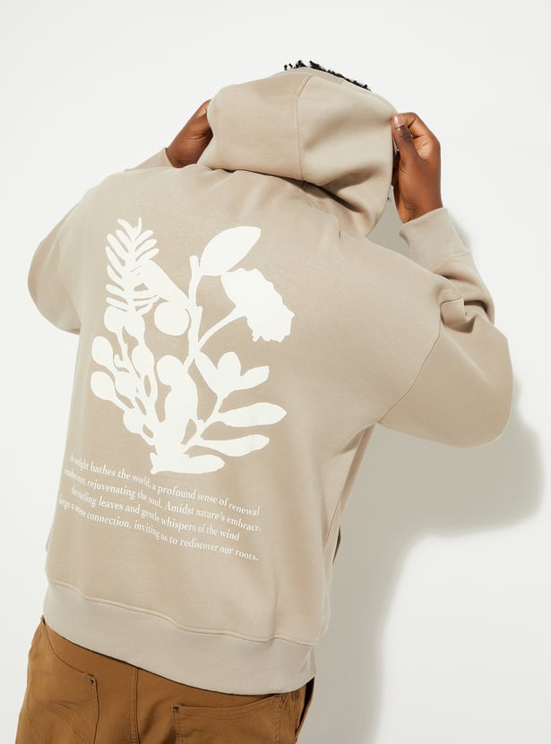 URB_N Men Printed Oversized Hooded Sweatshirt