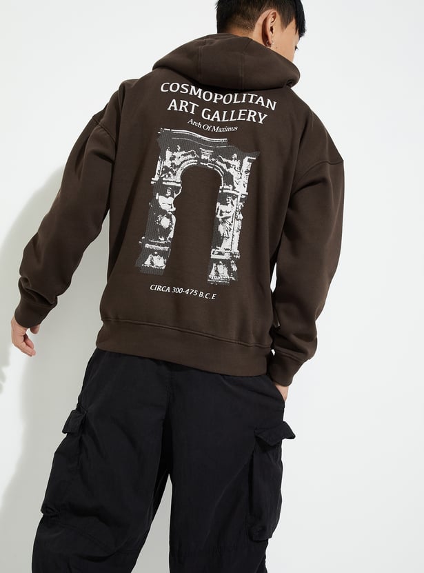 URB_N Men Oversized Back Printed Hooded Sweatshirt