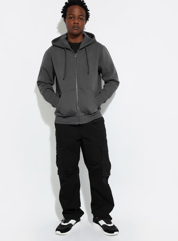 URB_N Men Solid Hooded Sweatshirt