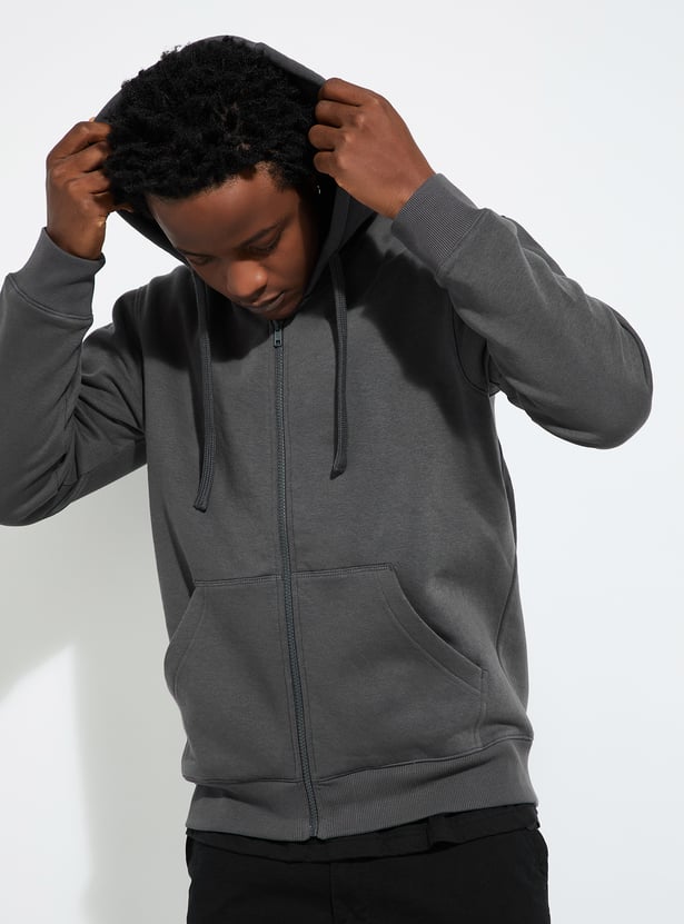 URB_N Men Solid Hooded Sweatshirt