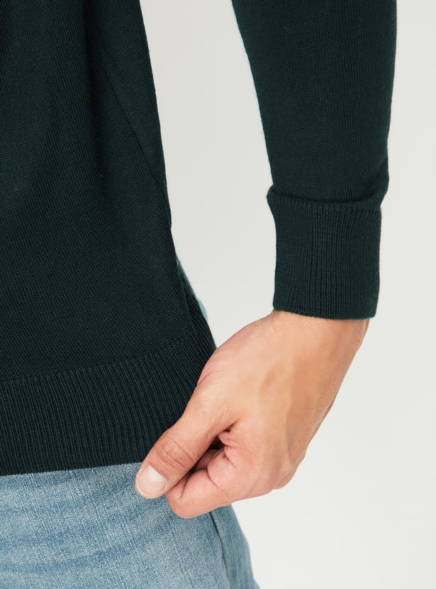 Men Solid High Neck Sweater