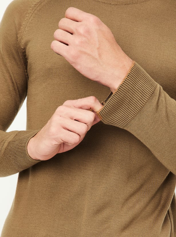 Men Solid High Neck Sweater