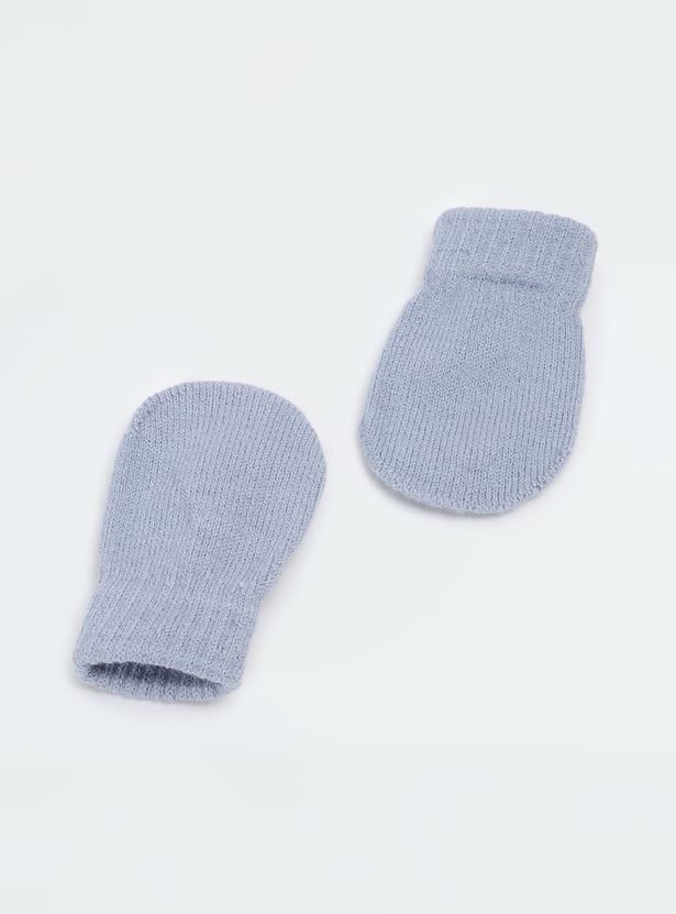 Boys Knitted Beanie & Mitten Set