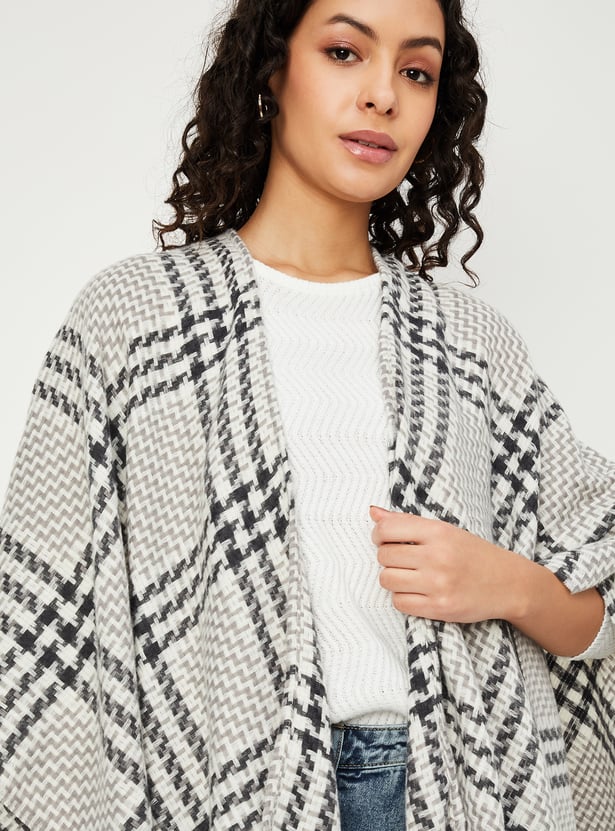 Women Checked Poncho