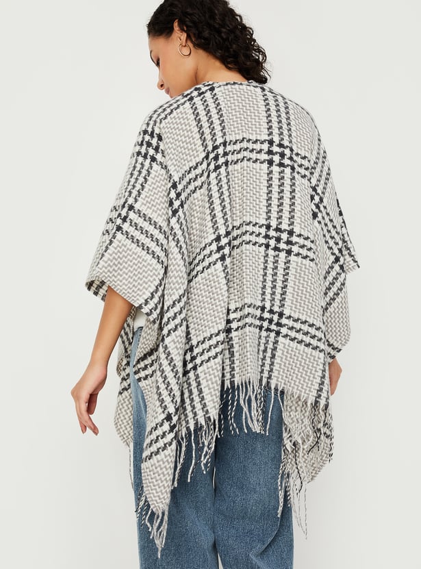 Women Checked Poncho