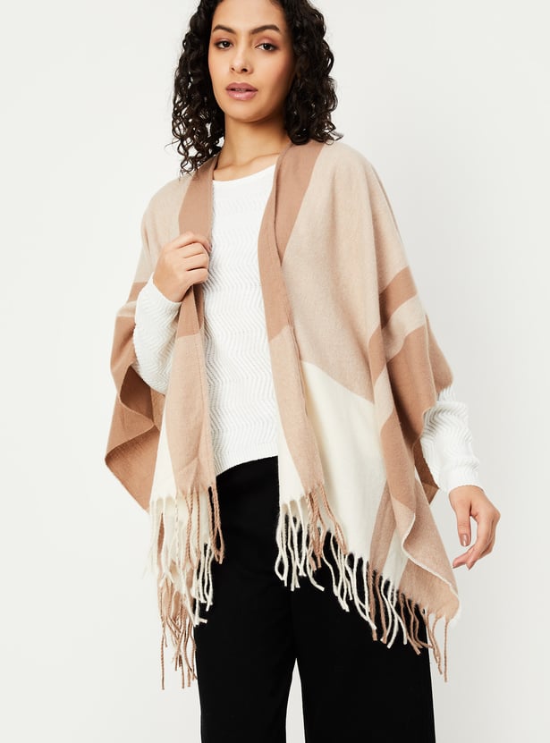 Oversized nude offers poncho sweater