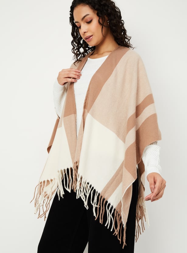 Women Checked Poncho