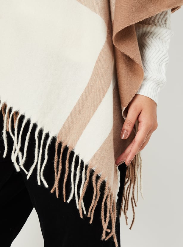 Oversized nude offers poncho sweater