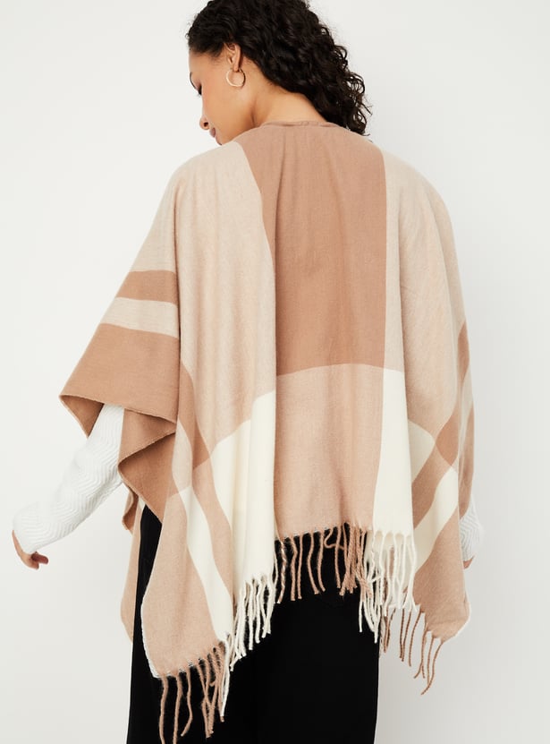 Women Checked Poncho
