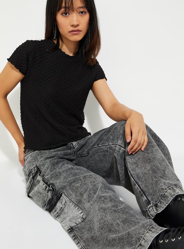 ALAYA F x URB_N Women Textured Top