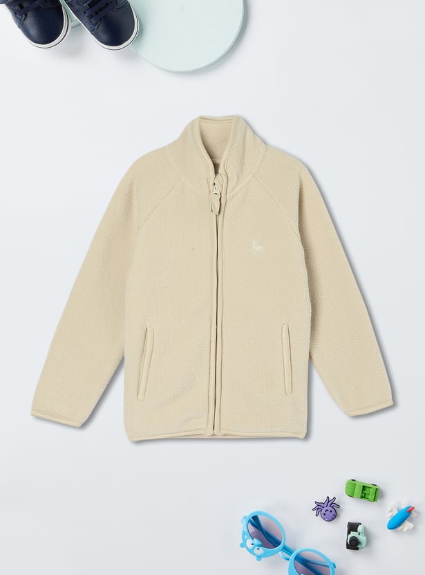 Boys Textured Front-Open Jacket