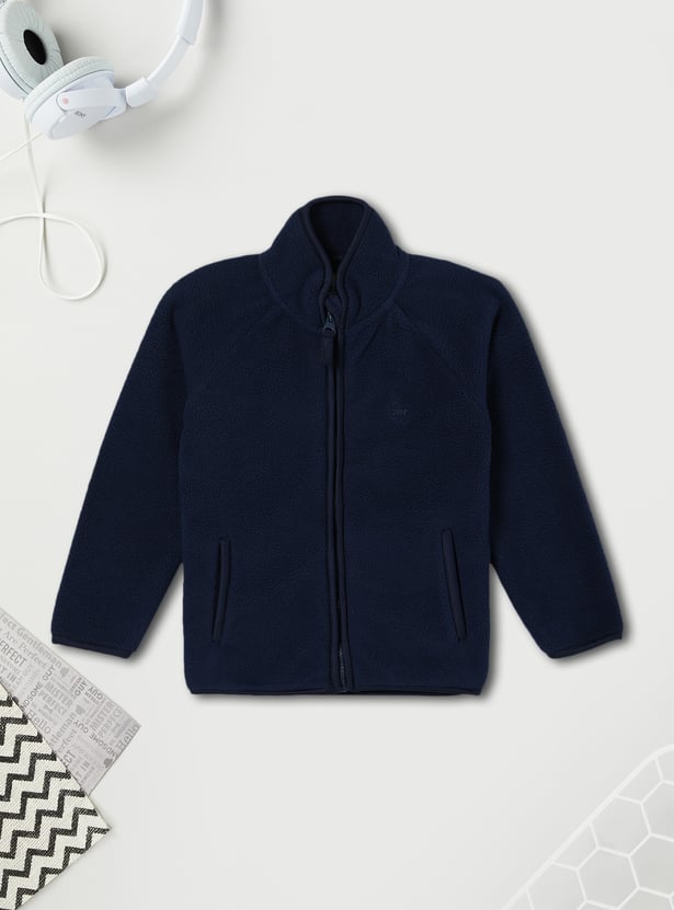 Boys Solid Fleece Jacket