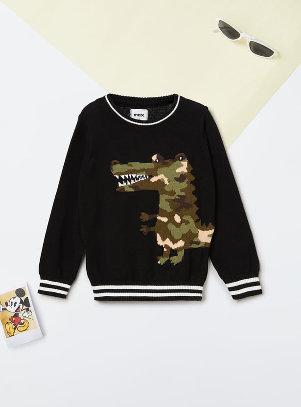 Boys Dino Knit Sweater