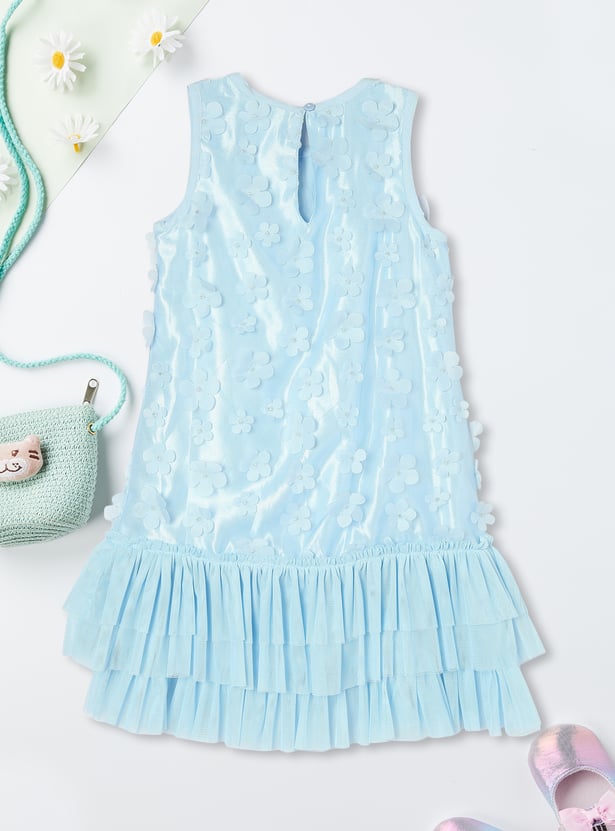 Girls Floral Applique A-Line Dress
