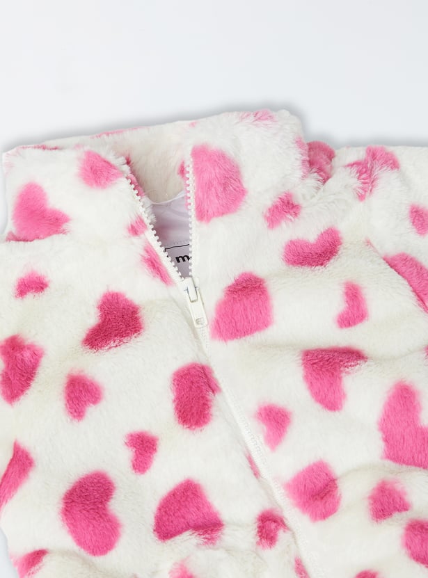 Girls Printed Fleece Jacket