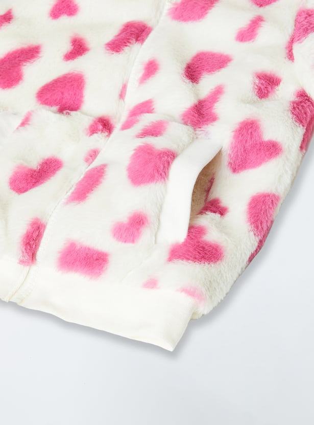 Girls Printed Fleece Jacket