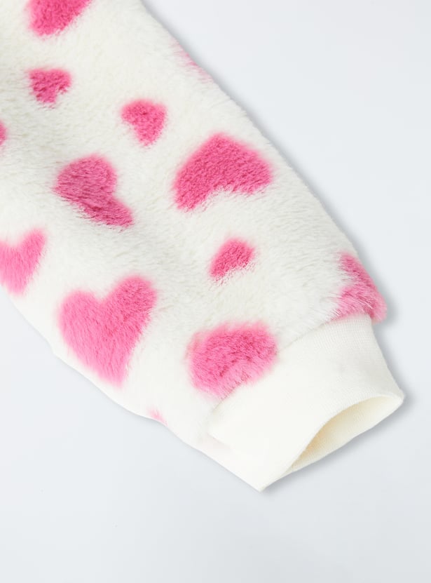 Girls Printed Fleece Jacket