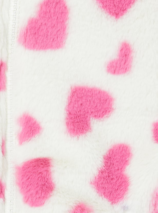 Girls Printed Fleece Jacket