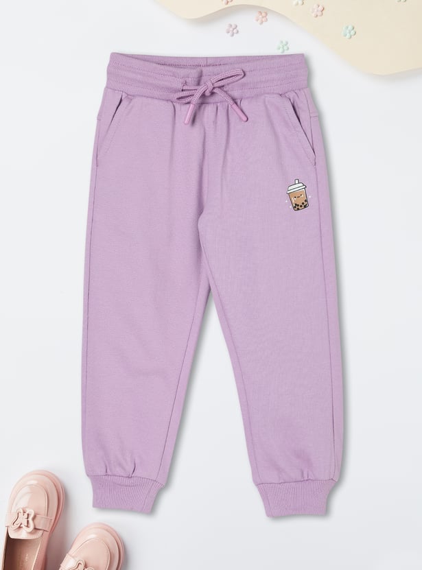 Girls Solid Knit Joggers