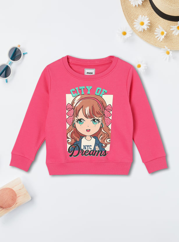 Girls Graphic Printed Sweatshirt