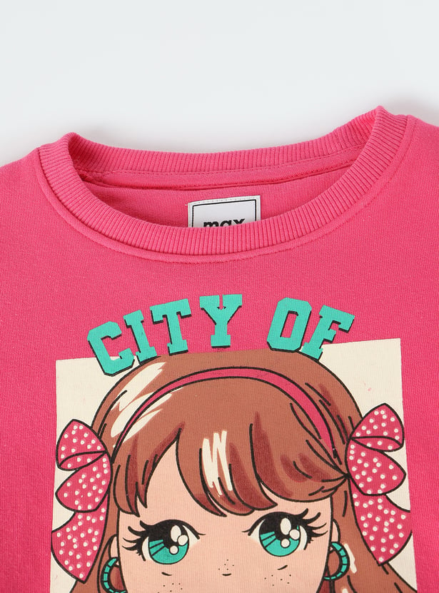 Girls Graphic Printed Sweatshirt