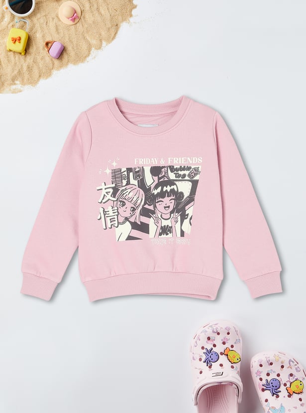 Girls Graphic Printed Sweatshirt