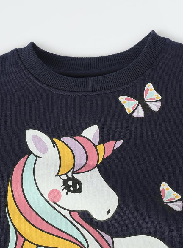 Girls Unicorn Printed Sweatshirt