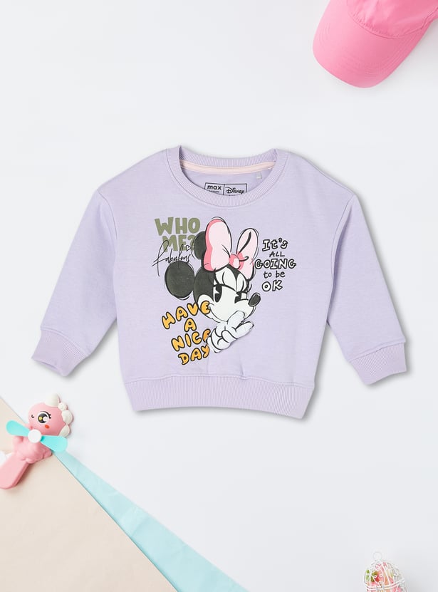 Girls Minnie Mouse Printed Sweatshirt