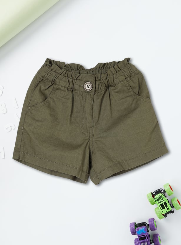 Girls Solid Woven Shorts