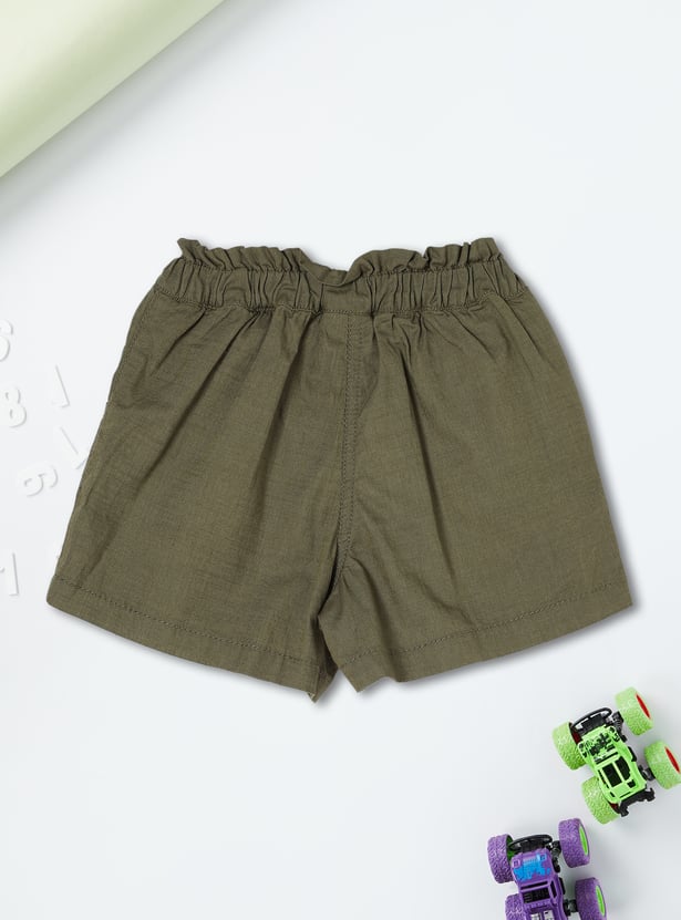 Girls Solid Woven Shorts