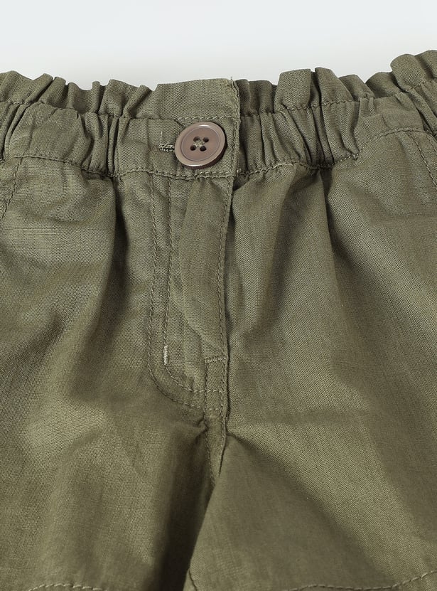 Girls Solid Woven Shorts