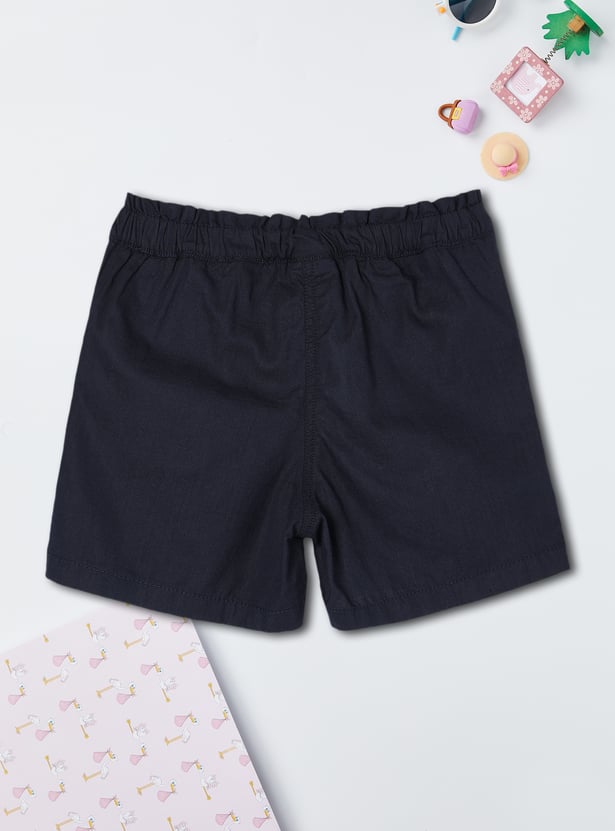 Girls Solid Casual Shorts