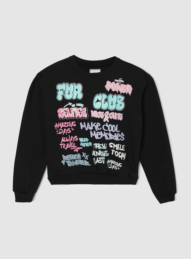 Girls Graffiti Print Sweatshirt