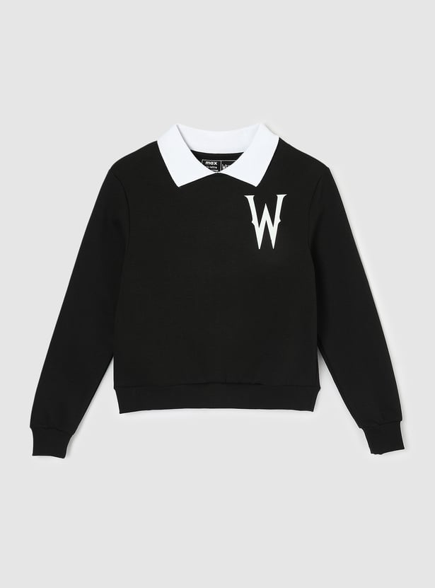 Girls Wednesday Printed Polo Sweatshirt