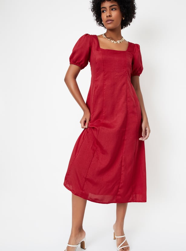 Women Solid Panelled Dress