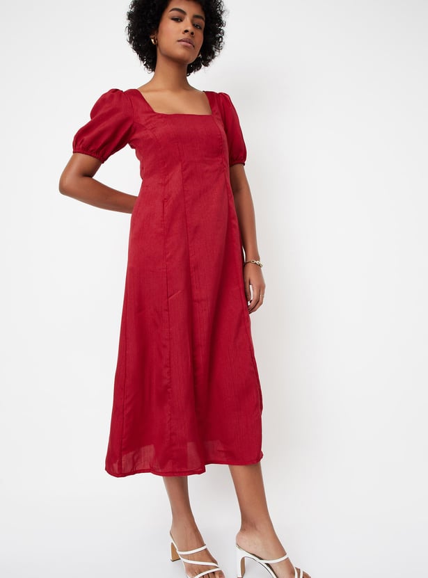 Women Solid Panelled Dress