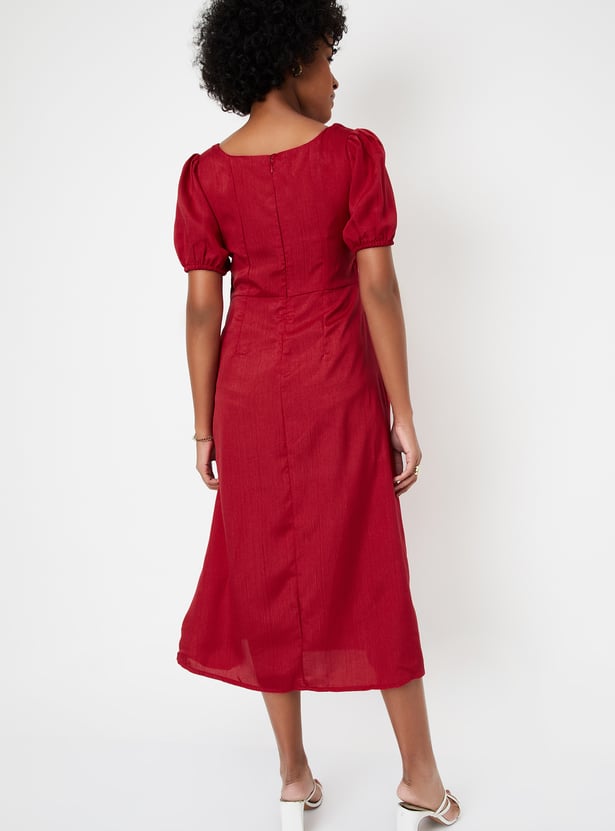 Women Solid Panelled Dress