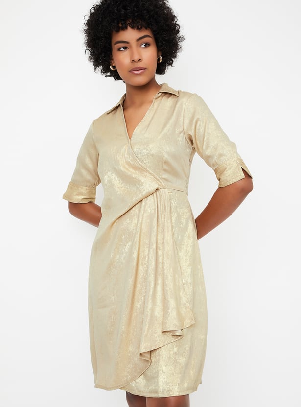 Women Shimmer Wrap Dress