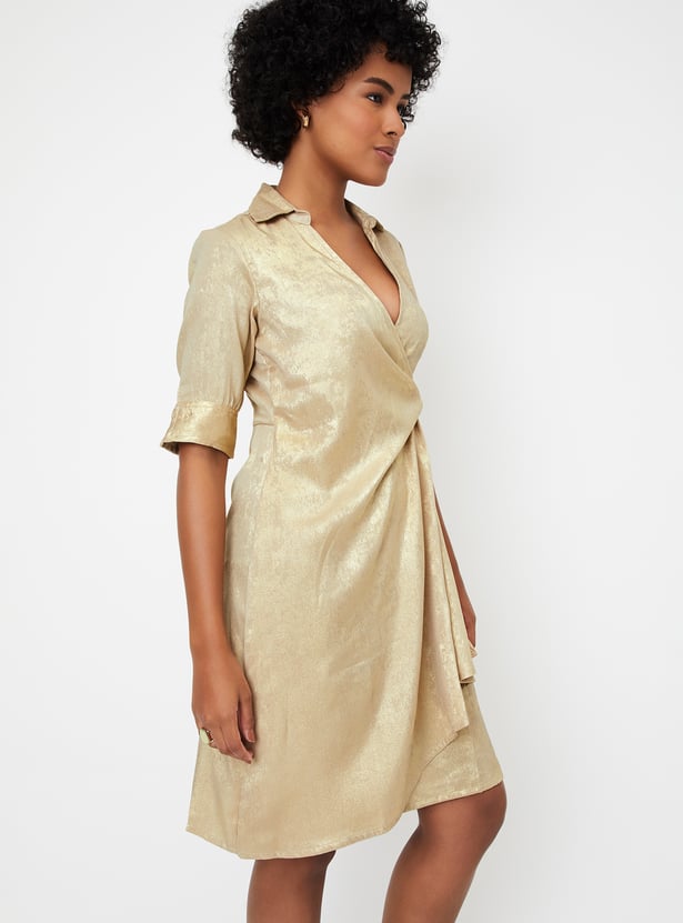 Women Shimmer Wrap Dress