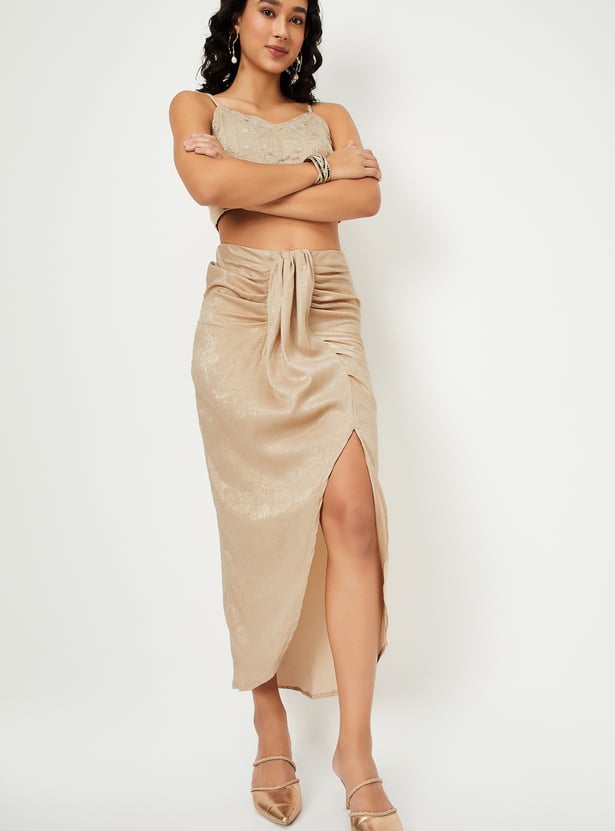 Women Shimmer Maxi Skirt