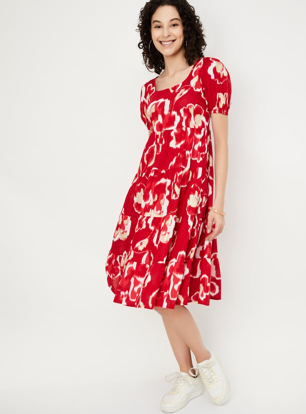 Women Printed Tiered Dress