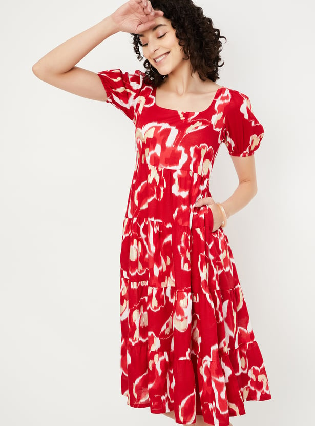 Women Printed Tiered Dress