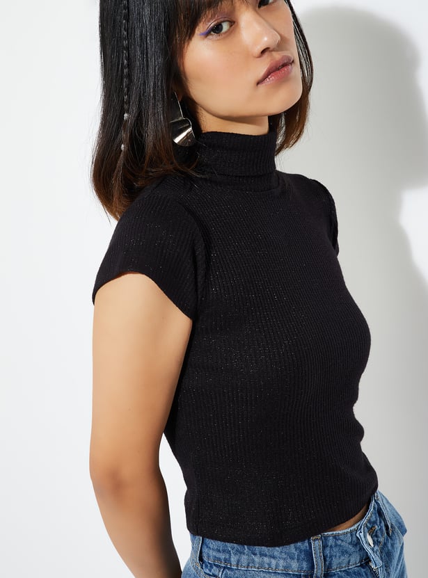 Buy ALAYA F x URB_N Women Ribbed Turtle Neck T-shirt Online at - Main Image