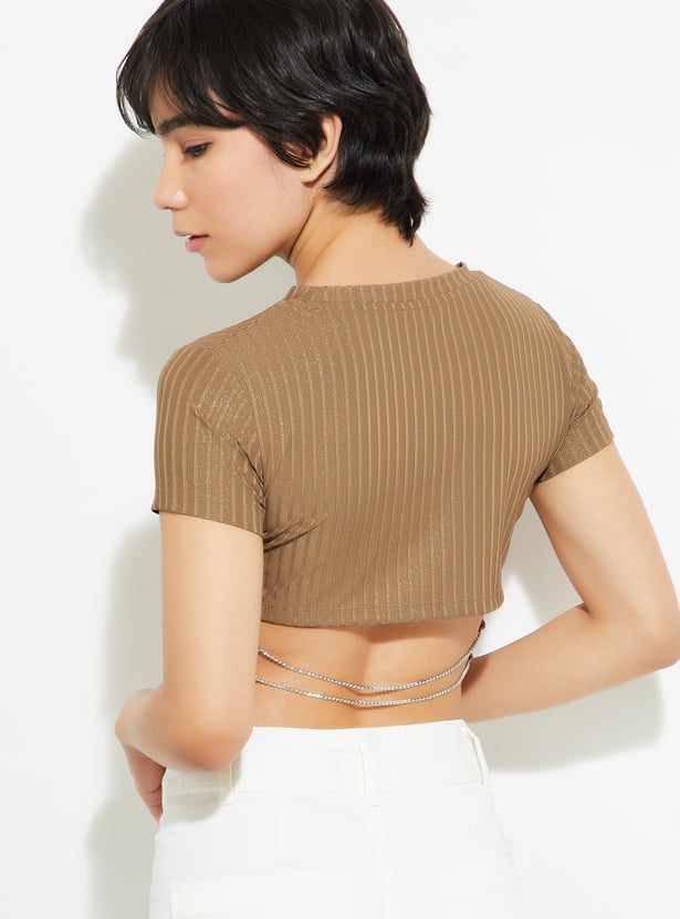 【HI FI FNK】Cut-off Pigment Cropped Top Gymshark Adapt Fleck x Whitney Short Sleeve Crop Top - Black