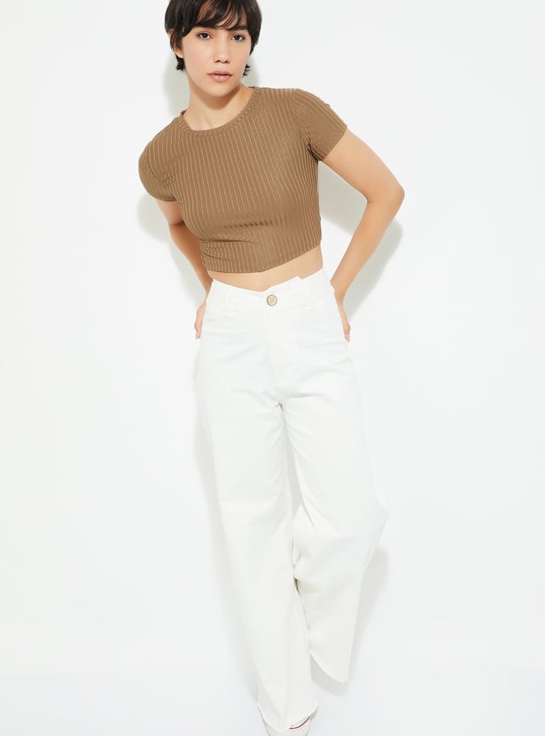 ALAYA F x URB_N Women Striped Crop Top