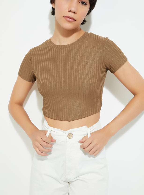 ALAYA F x URB_N Women Striped Crop Top